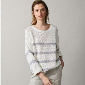 Massimo Dutti Cream and Gray Knit Sweater